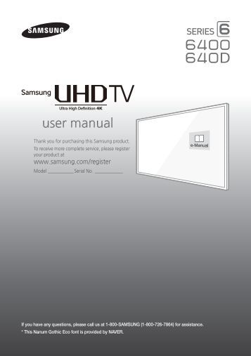 Samsung Lcd Tv User Manual Series 6